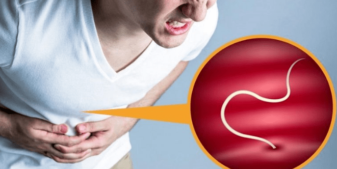 Pain caused by worms